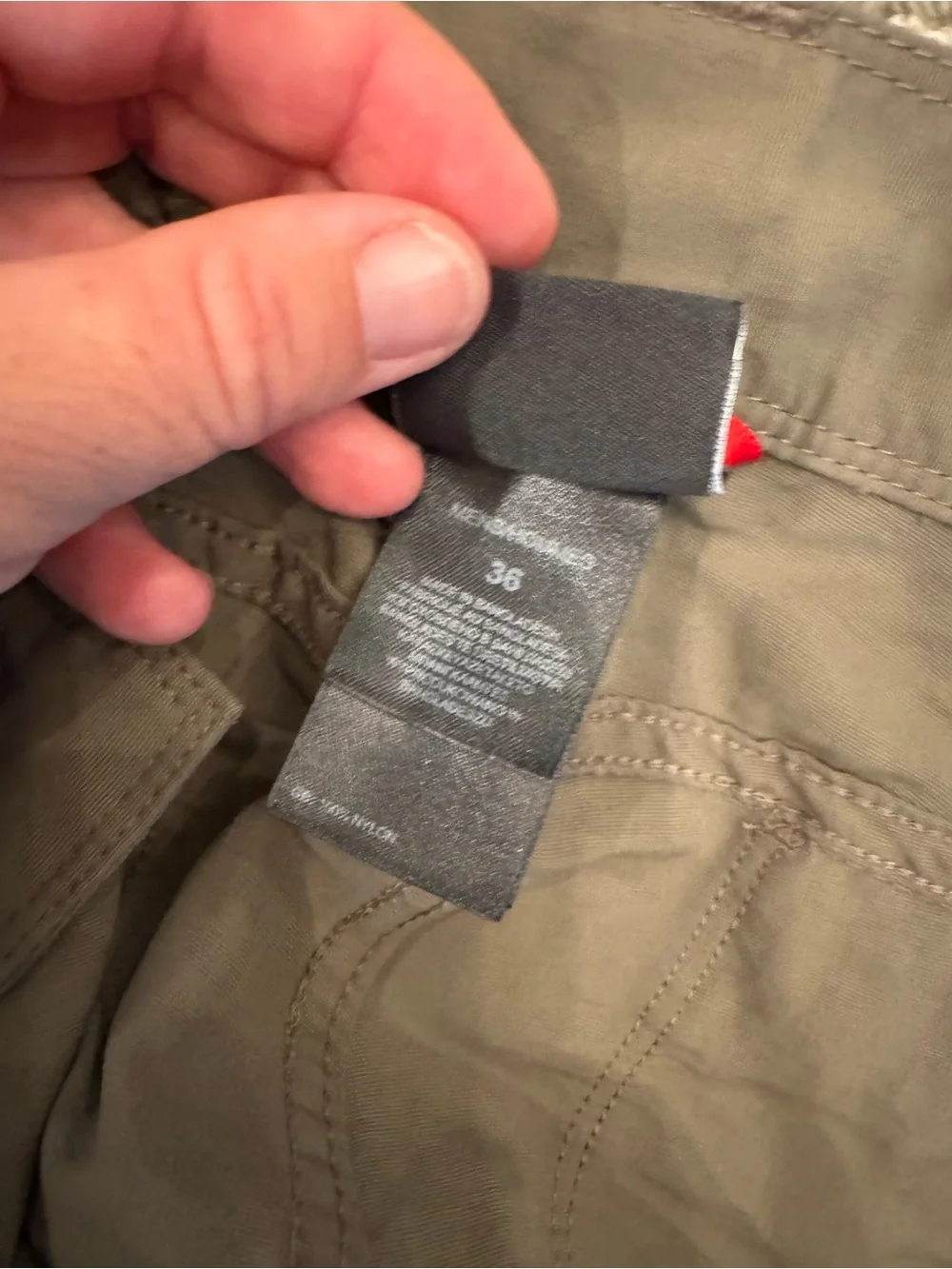 The North Face Men’s Tan and Olive Cargo trail or camping Shorts